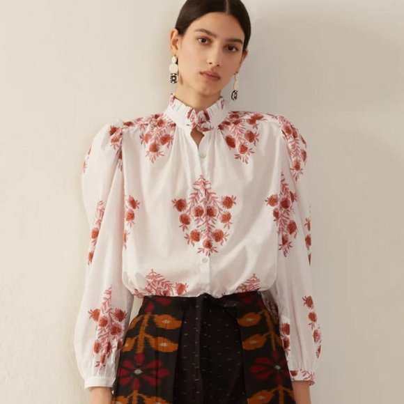 ALIX OF BOHEMIA ANNABEL PINK DAHLIA BLOUSE - Picture 1 of 4